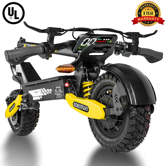 1200W Off Road Electric Scooter for Adults 48V Long Range E-Scooter 30MPH Fast Speed 11" Tubeless Tire Foldable Kick Scooter