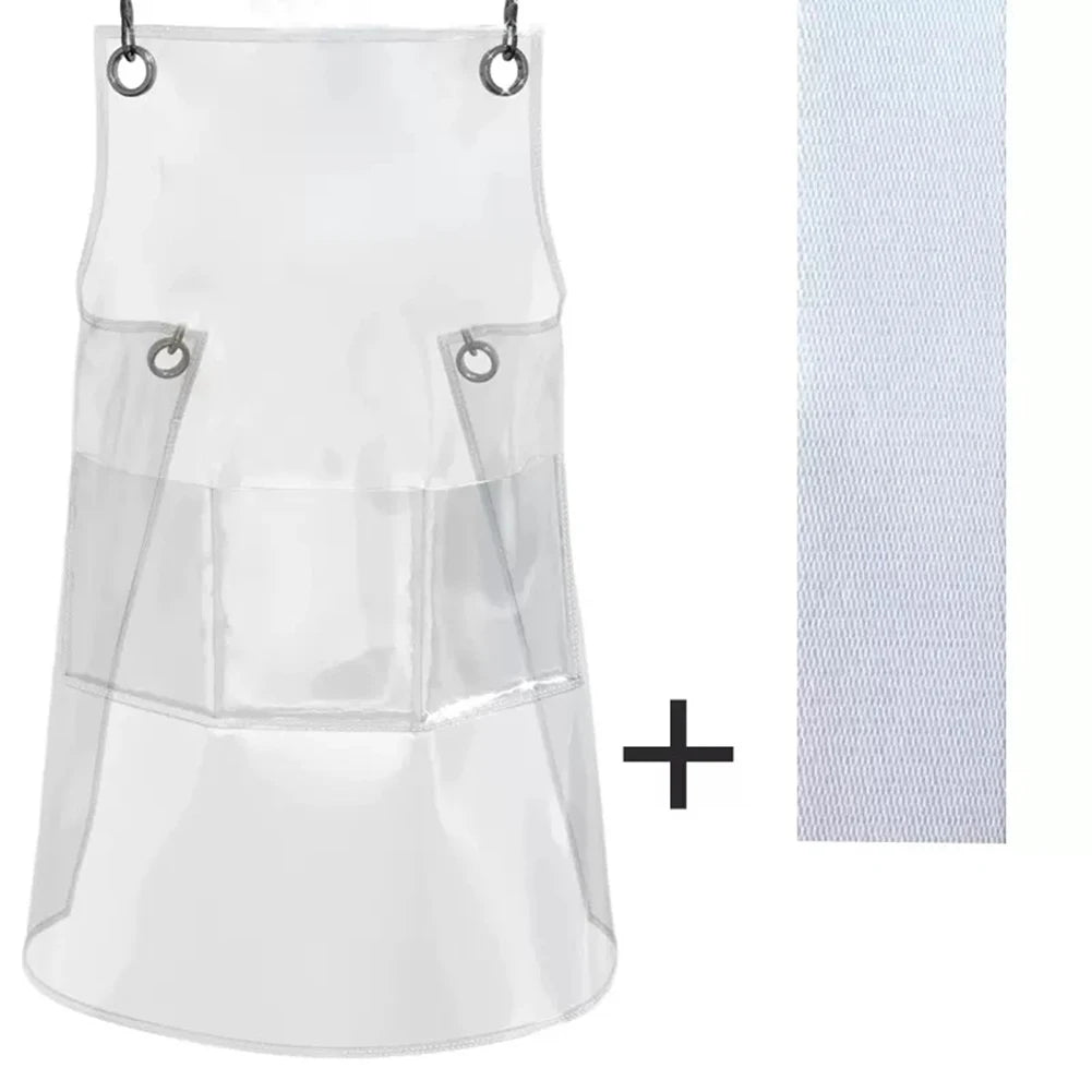 VKTECH Transparent Reusable Waterproof Apron For Kitchen Barber Salon