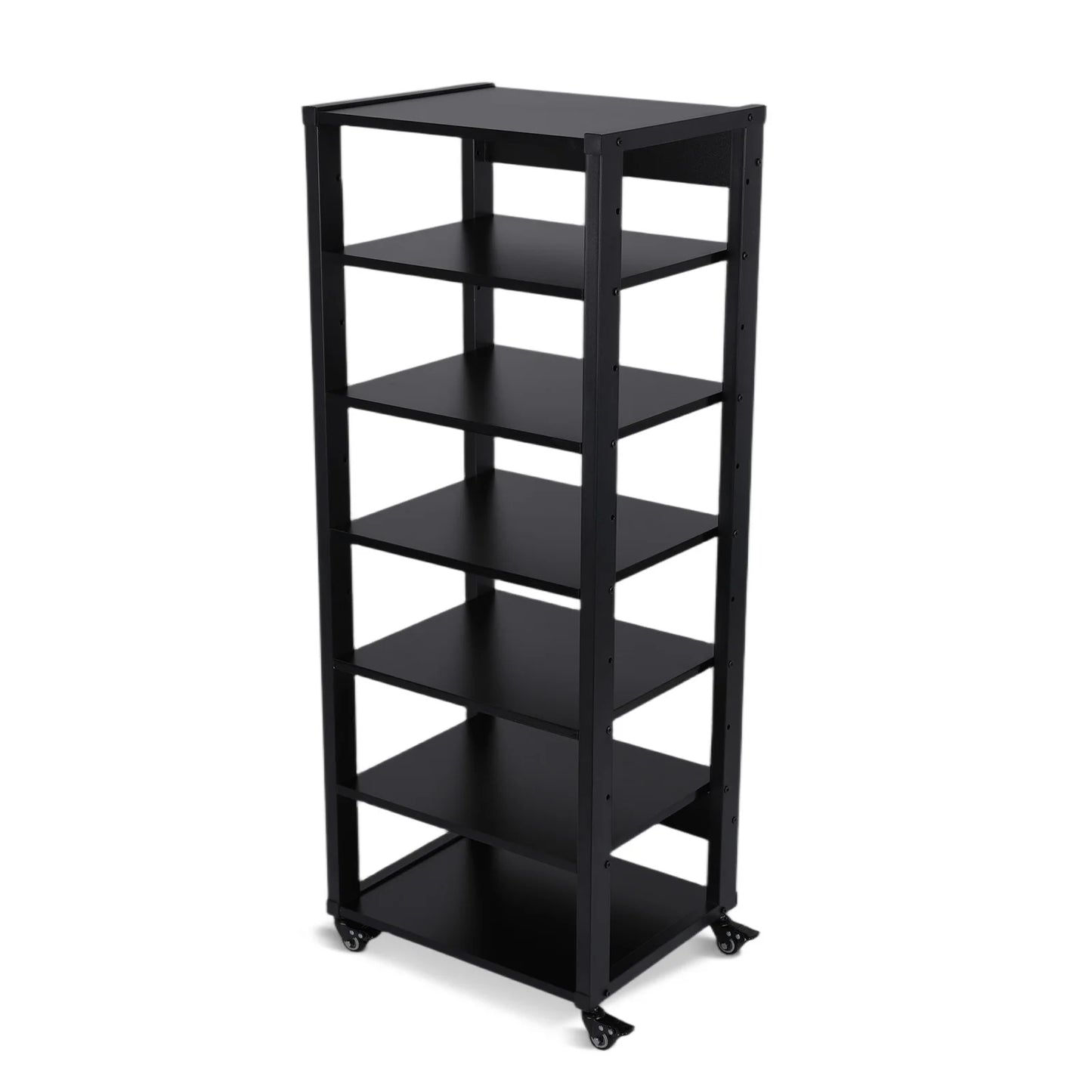 Audio Component Rack with Wheel Amplifier Rack Heavy Duty Audio-Video Shelving for CD Record Player Stereo Receiver AV Equipment