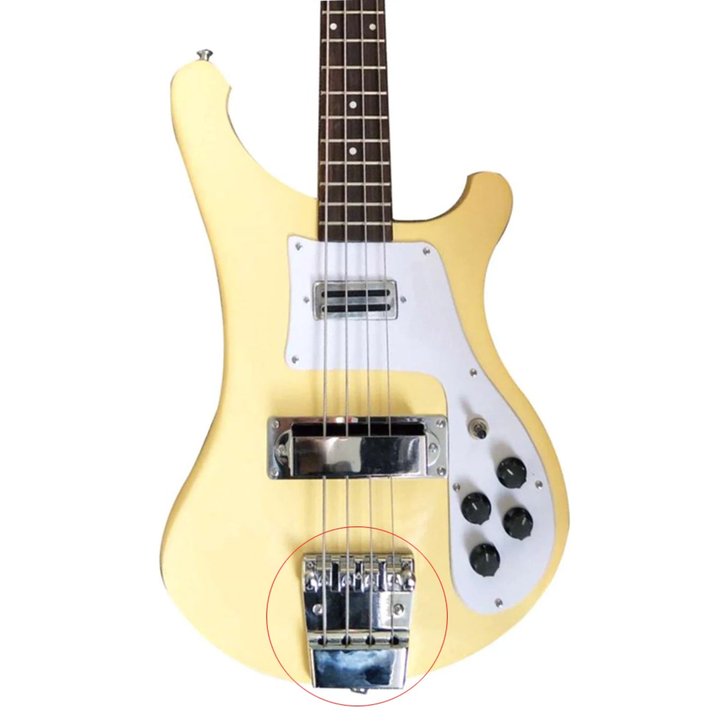 Chrome 4-String Bass Bridge Saddle For Rickenbacker Guitar