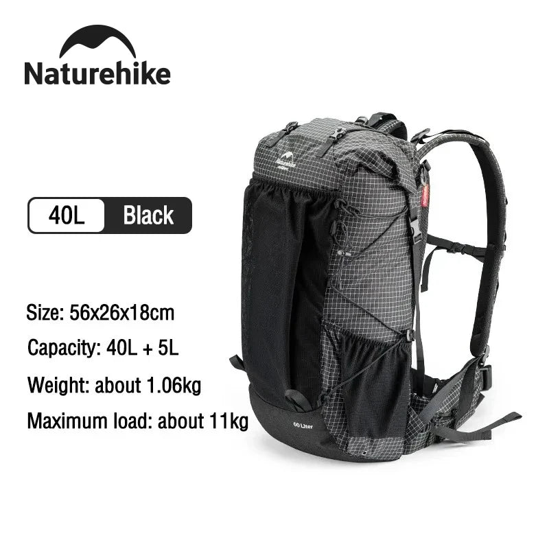 Naturehike Waterproof Backpack For Hiking Climbing Travel With Rain Cover