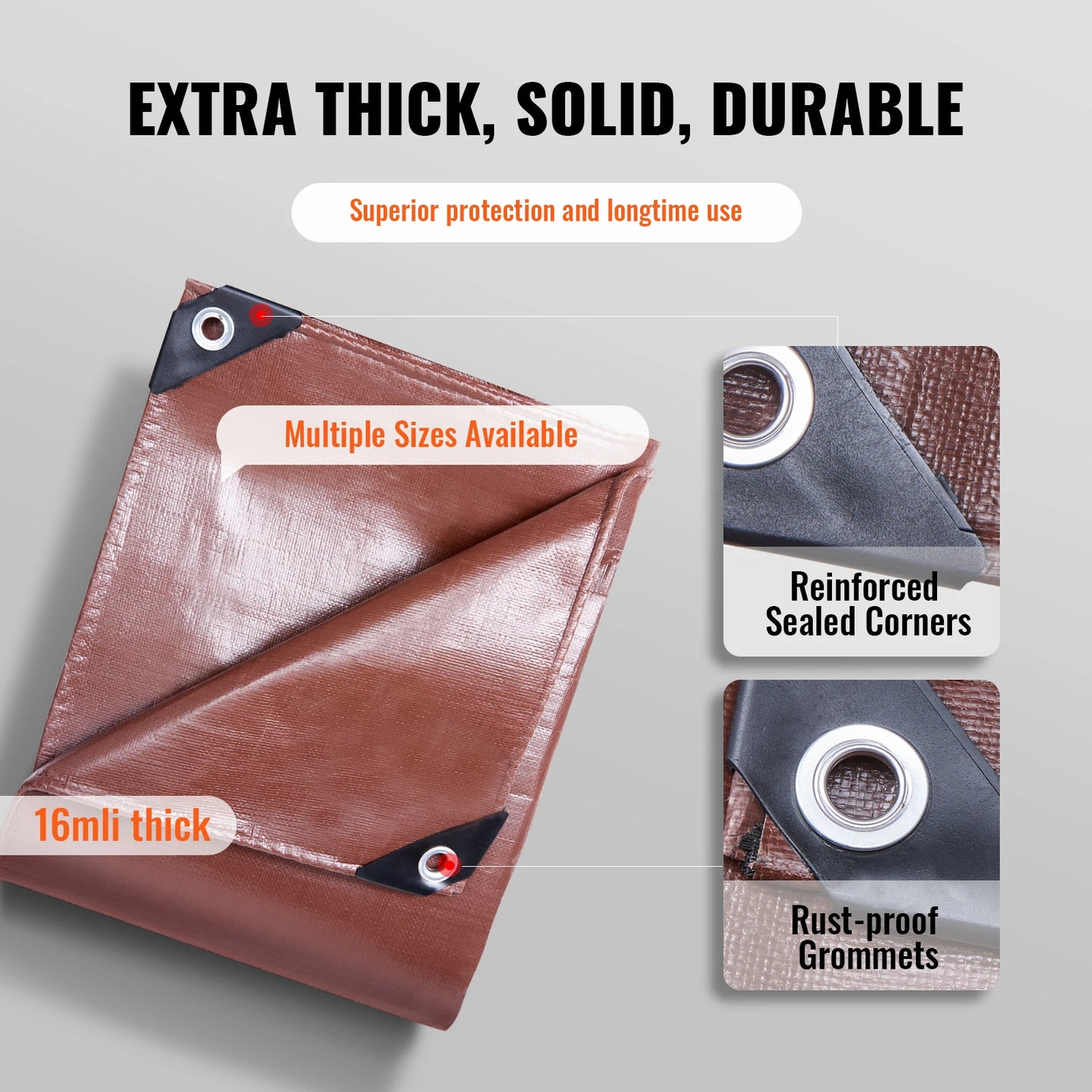 SucceBuy Heavy Duty Tarp Waterproof Tarpaulin With Grommets