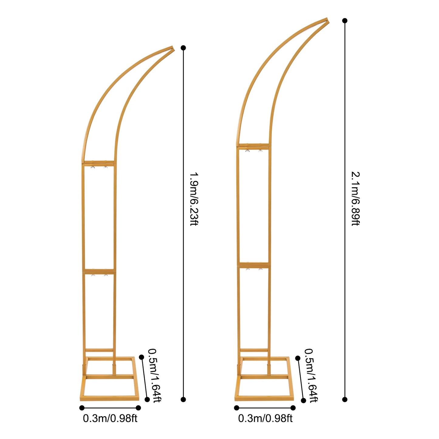 2 Piece Wedding Arch Backdrop Stands Metal Frame For Ceremony
