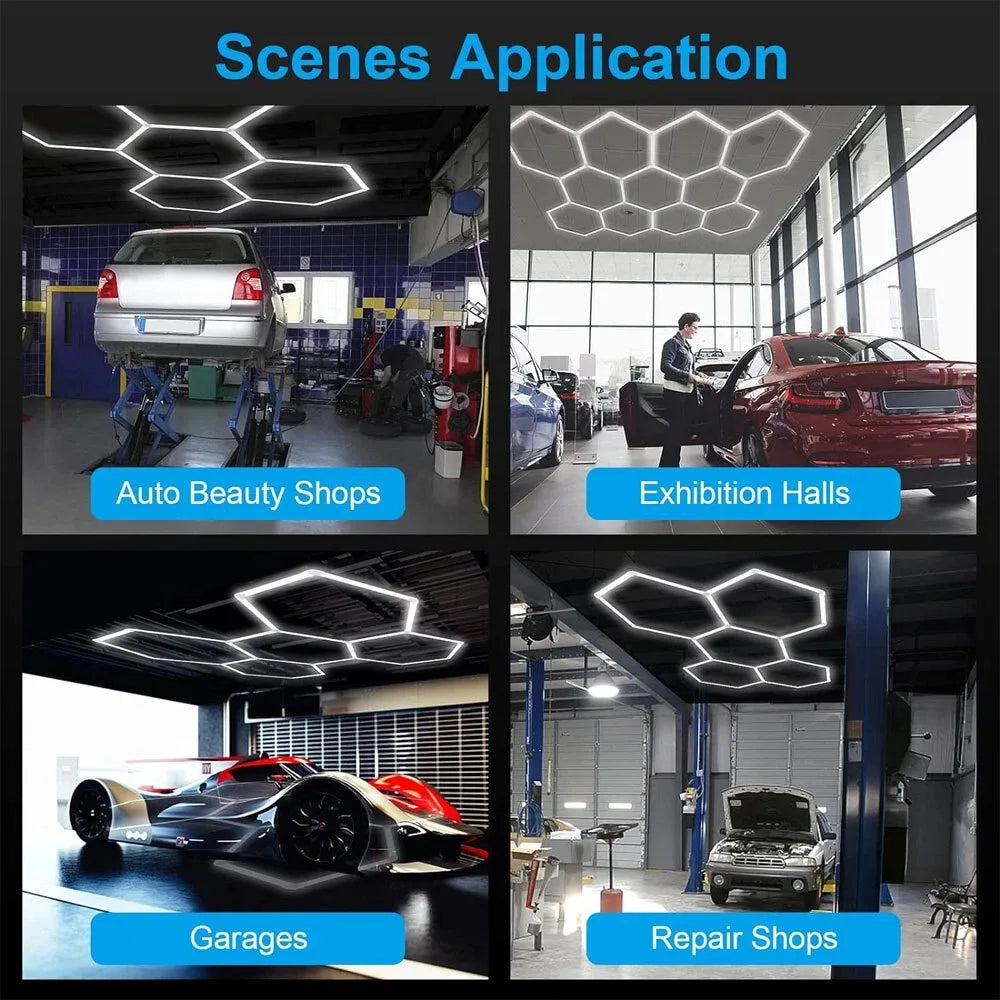 Hexagon LED Garage Light For Workshop And Garage Durable Design