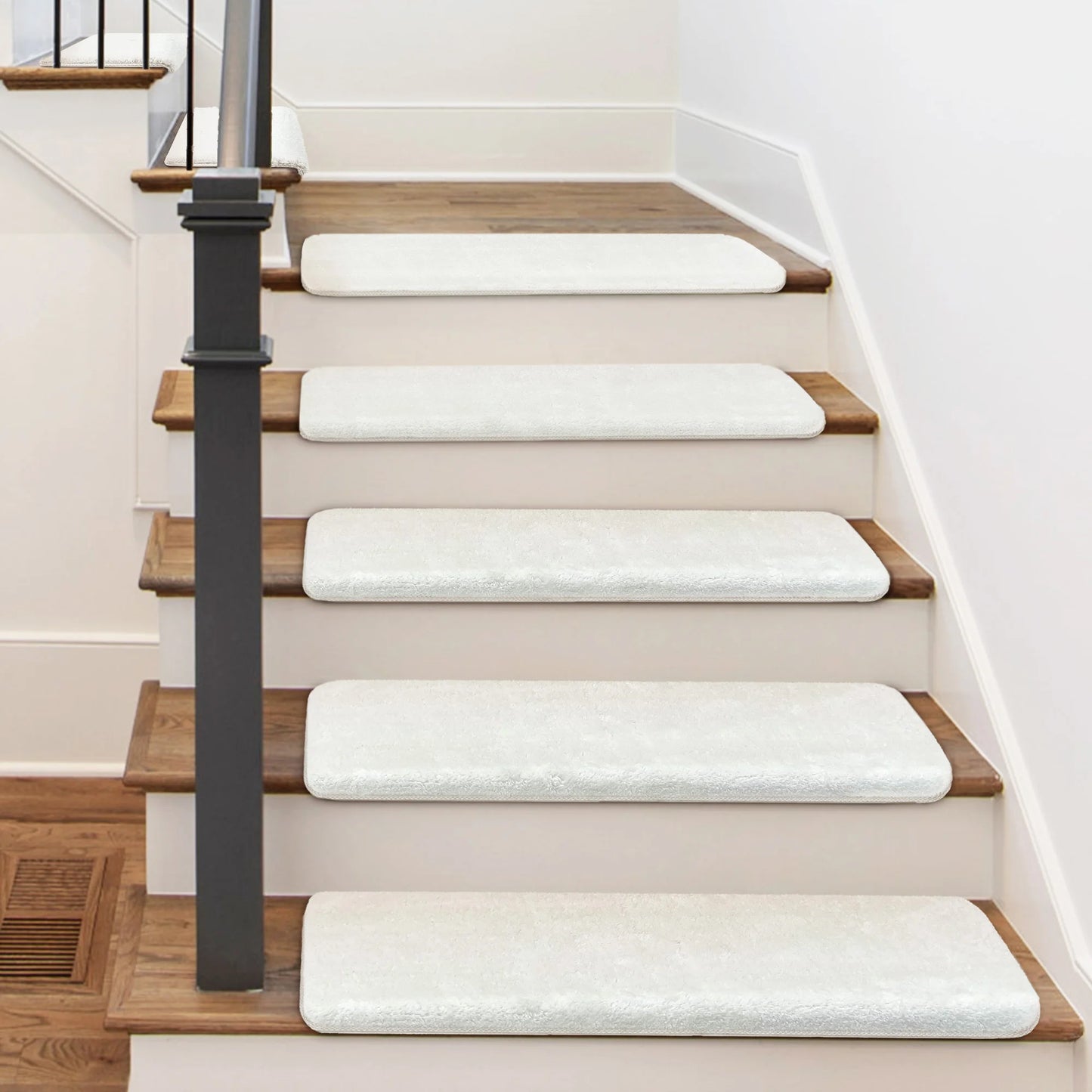 Bullnose Non Slip Stair Treads Ultra Plush Peel and Stick