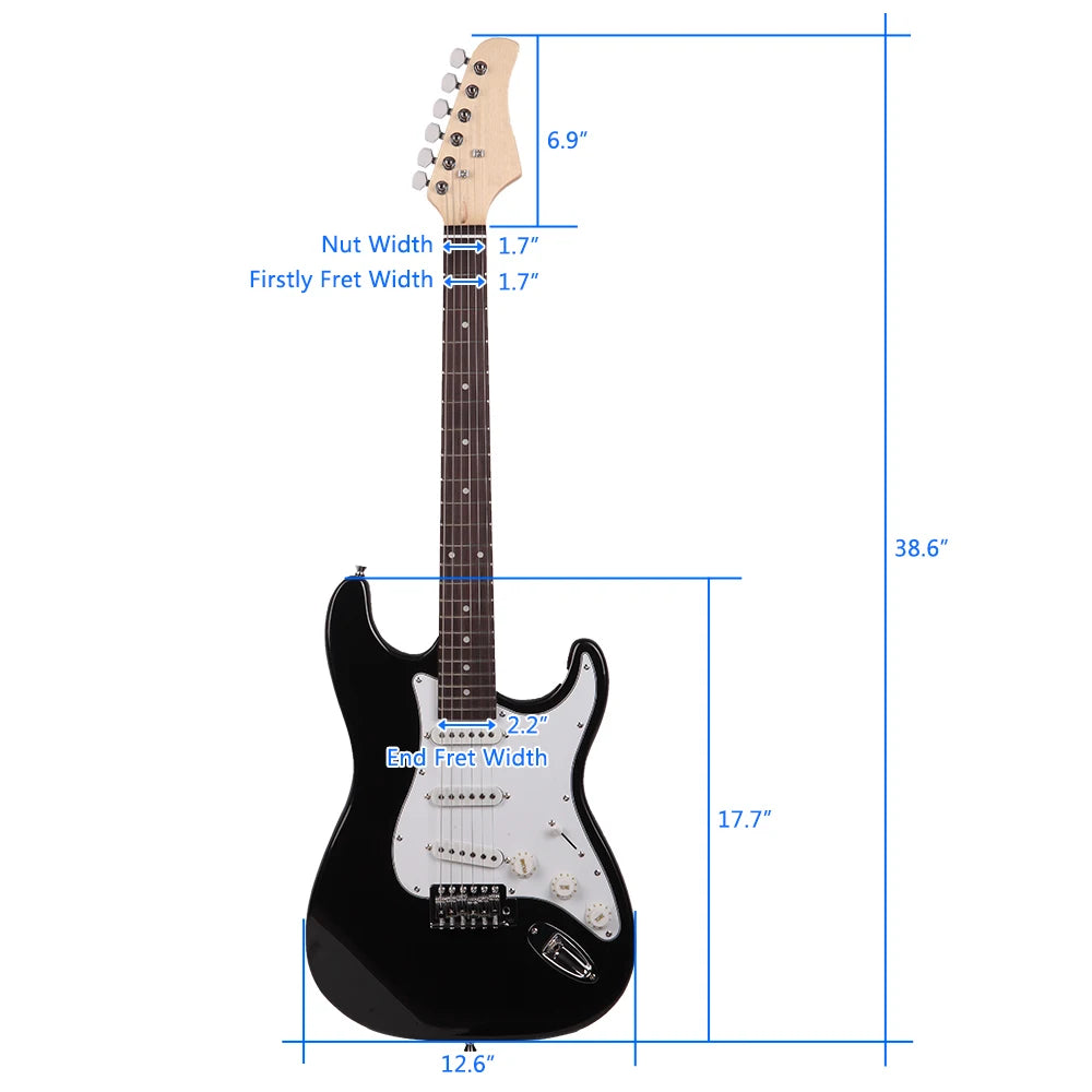 Rosewood Fingerboard Electric Guitar Basswood Body Beginner Friendly
