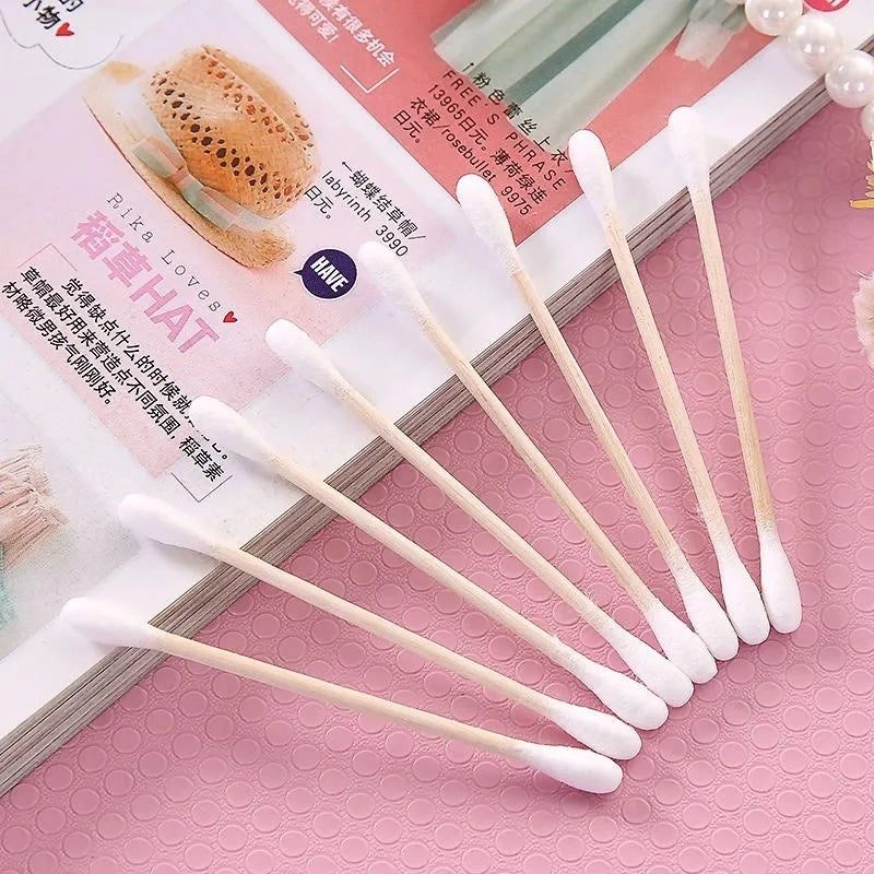 disposable double head cotton swabs hygienic cleaning for home use makeup remover ear cleaning cotton swabs