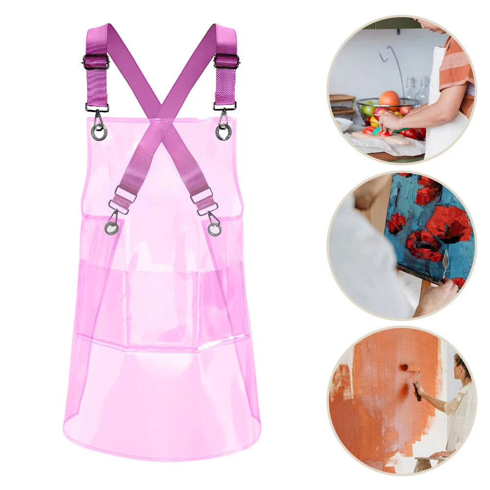 VKTECH Transparent Reusable Waterproof Apron For Kitchen Barber Salon
