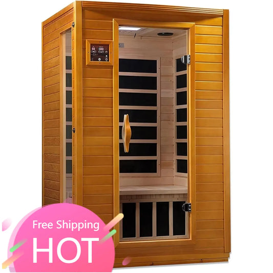 Two Person Low EMF Far Infrared Sauna With Red Light Therapy