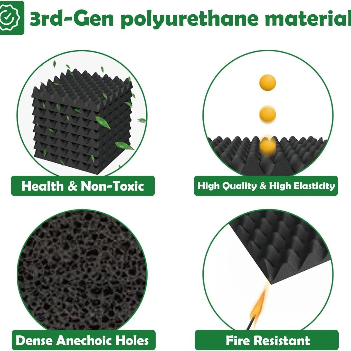 Self-Adhesive Eggcrate Soundproof Foam Panels For Home Studio