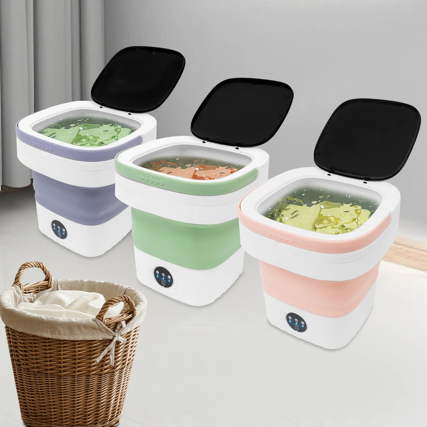 Mini Foldable Washing Machine Pure Copper Motor 3 Modes