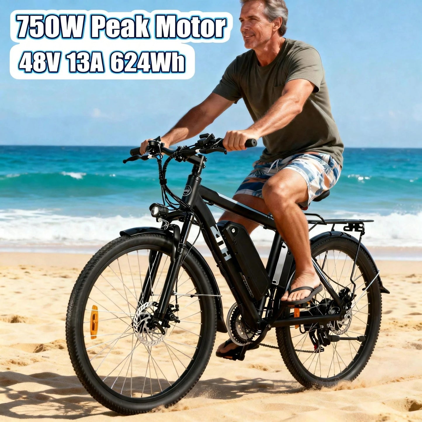 ZNH Electric Bicycle Peak 1000W For Adult, 48V13AH Battery Extended Life, 26" Tire 20 MPH Eletric Mountain Bicycle, Professional