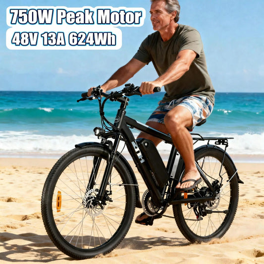 ZNH Electric Bicycle Peak 1000W For Adult, 48V13AH Battery Extended Life, 26" Tire 20 MPH Eletric Mountain Bicycle, Professional