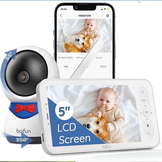 BOIFUN 1080P Baby Monitor With PTZ 355 Degree Auto Tracking