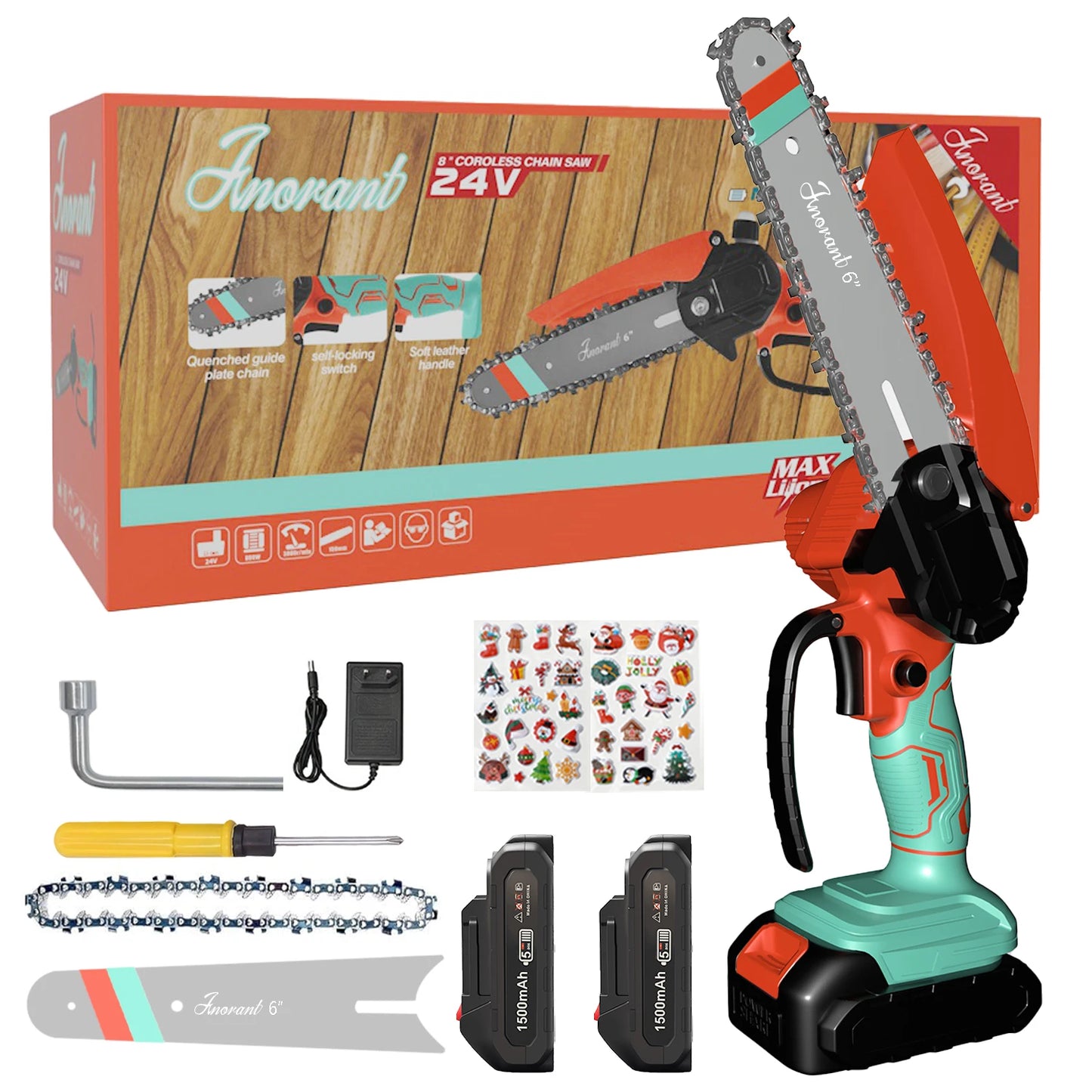 Cordless Chainsaw With Dual Batteries Portable Tree Cutter