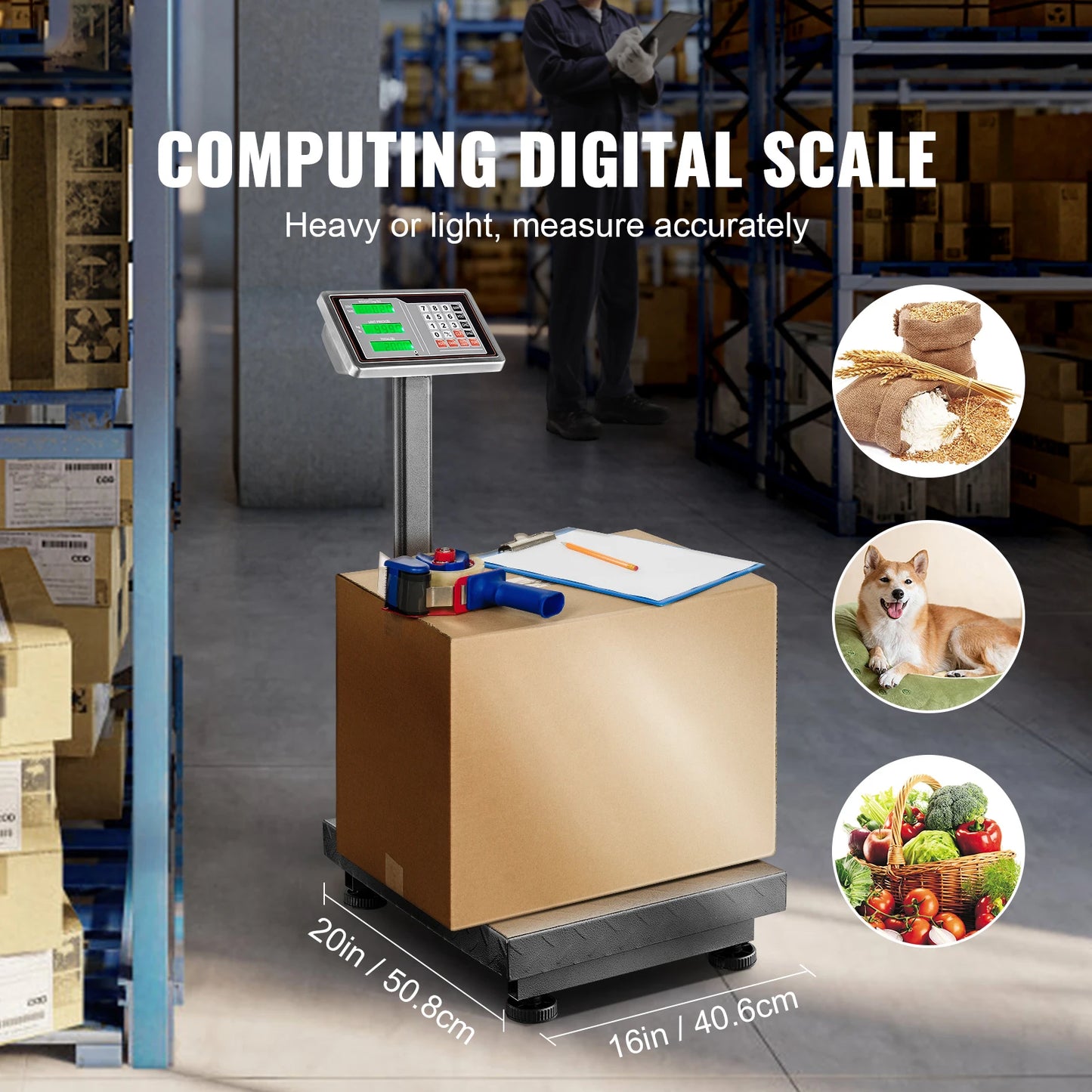 SucceBuy Digital Platform Scale 660 Lb Capacity With Tare