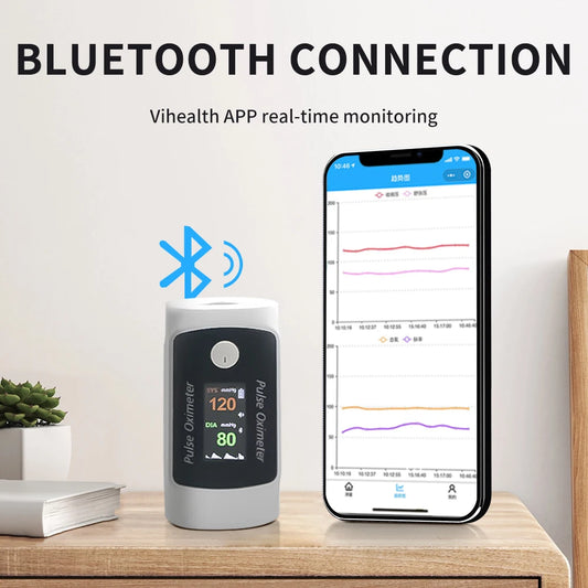 Schbit Compact Finger Blood Pressure And Oxygen Monitor Portable