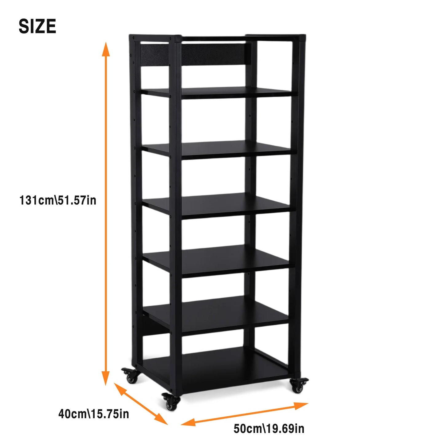 Audio Component Rack with Wheel Amplifier Rack Heavy Duty Audio-Video Shelving for CD Record Player Stereo Receiver AV Equipment