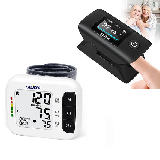 Sejoy Digital Wrist Blood Pressure Monitor And Finger Pulse Oximeter