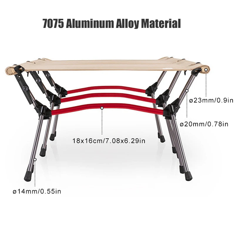 West Tune Camping Cot With Leg Extenders Ultralight Aluminum Frame