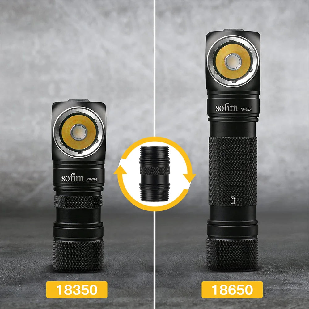 Sofirn SP40A TIR Optics Lens Headlamp TN-3535 LED 18650 USB Rechargeable Head Lamp 1200lm Torch with Magnet Tail Cap