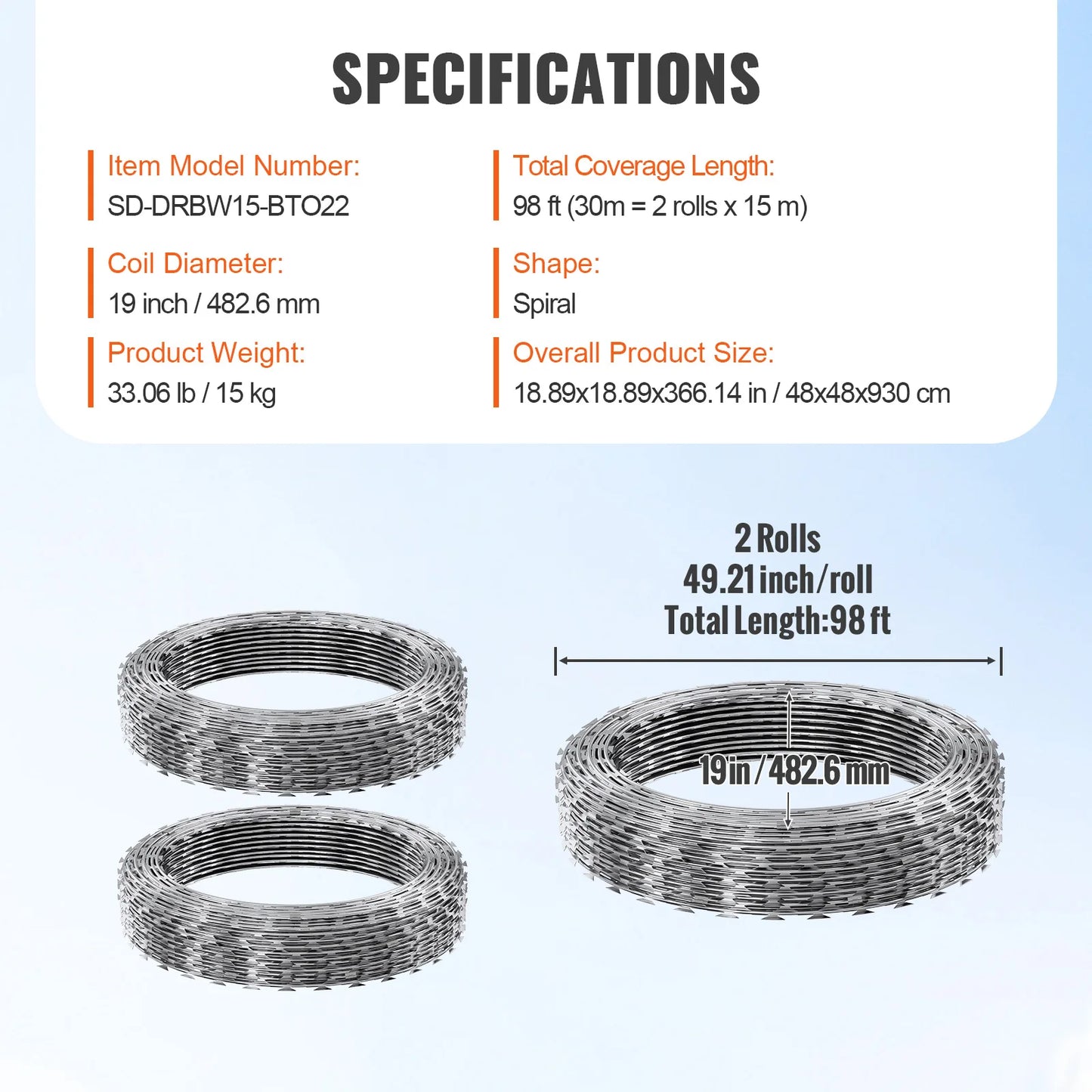 SucceBuy Double Spiral Barbed Wire Fence Rolls for Garden