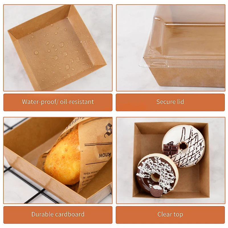 Xunyihappy Kraft Paper Cake Boxes For Desserts Donuts And Cookies