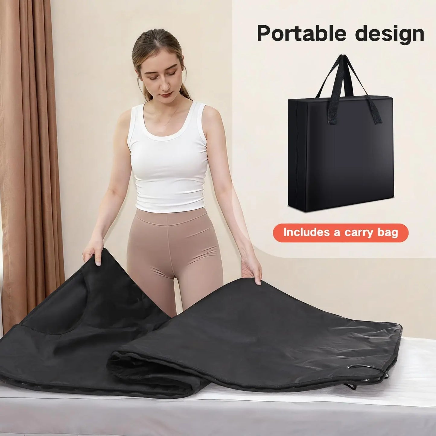 Portable Infrared Sauna Blanket With Low EMF Carbon Heating For Detox