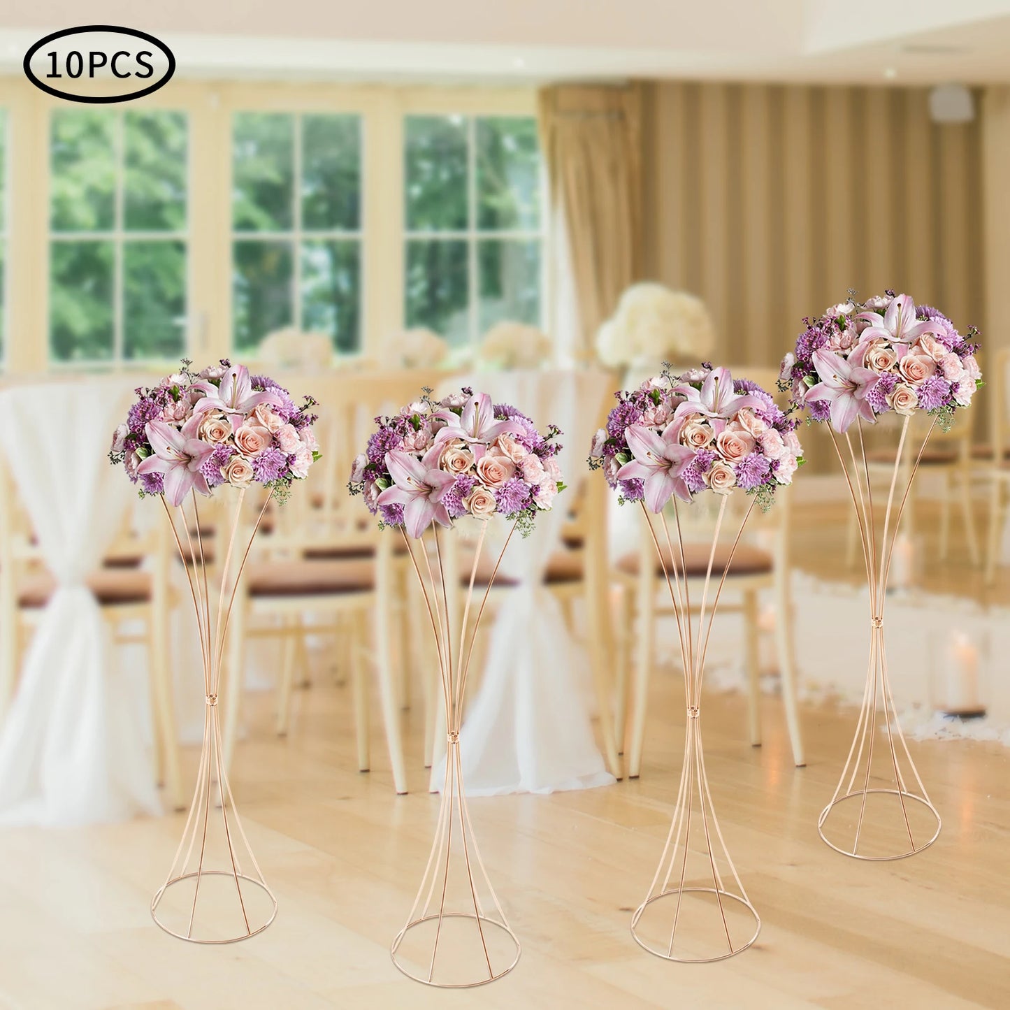 Metal Wedding Centerpiece Vase Stand for Table Decor Stackable