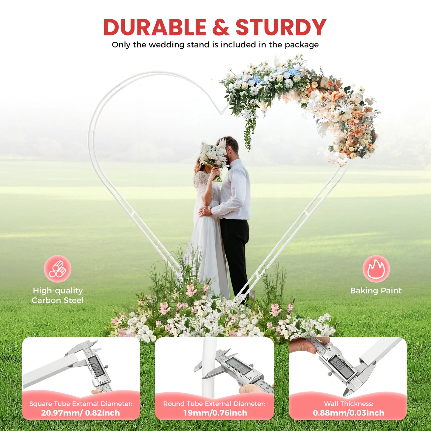 Heart Shape Wedding Metal Arch Backdrop Iron Stand