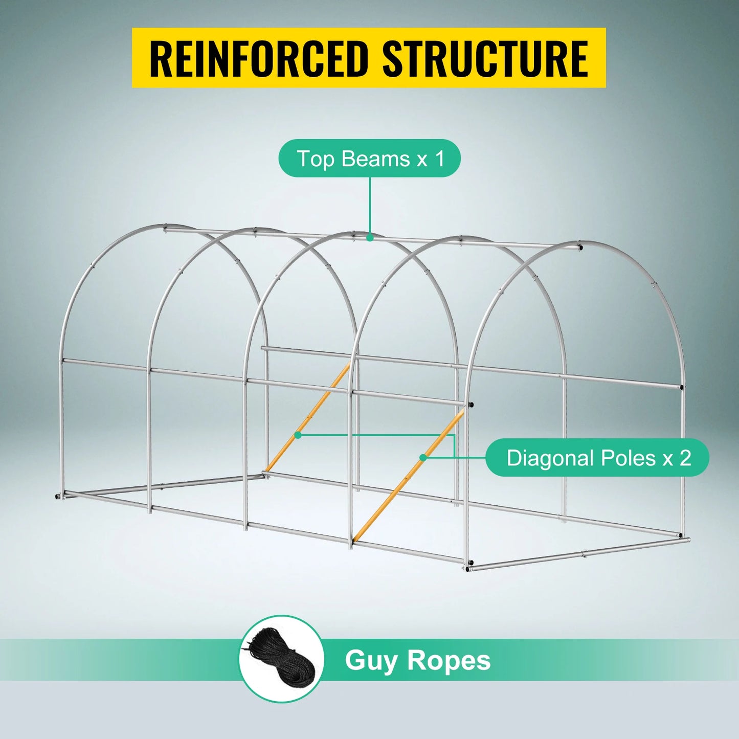 SucceBuy Walk In Tunnel Greenhouse Galvanized Frame And Waterproof Cover