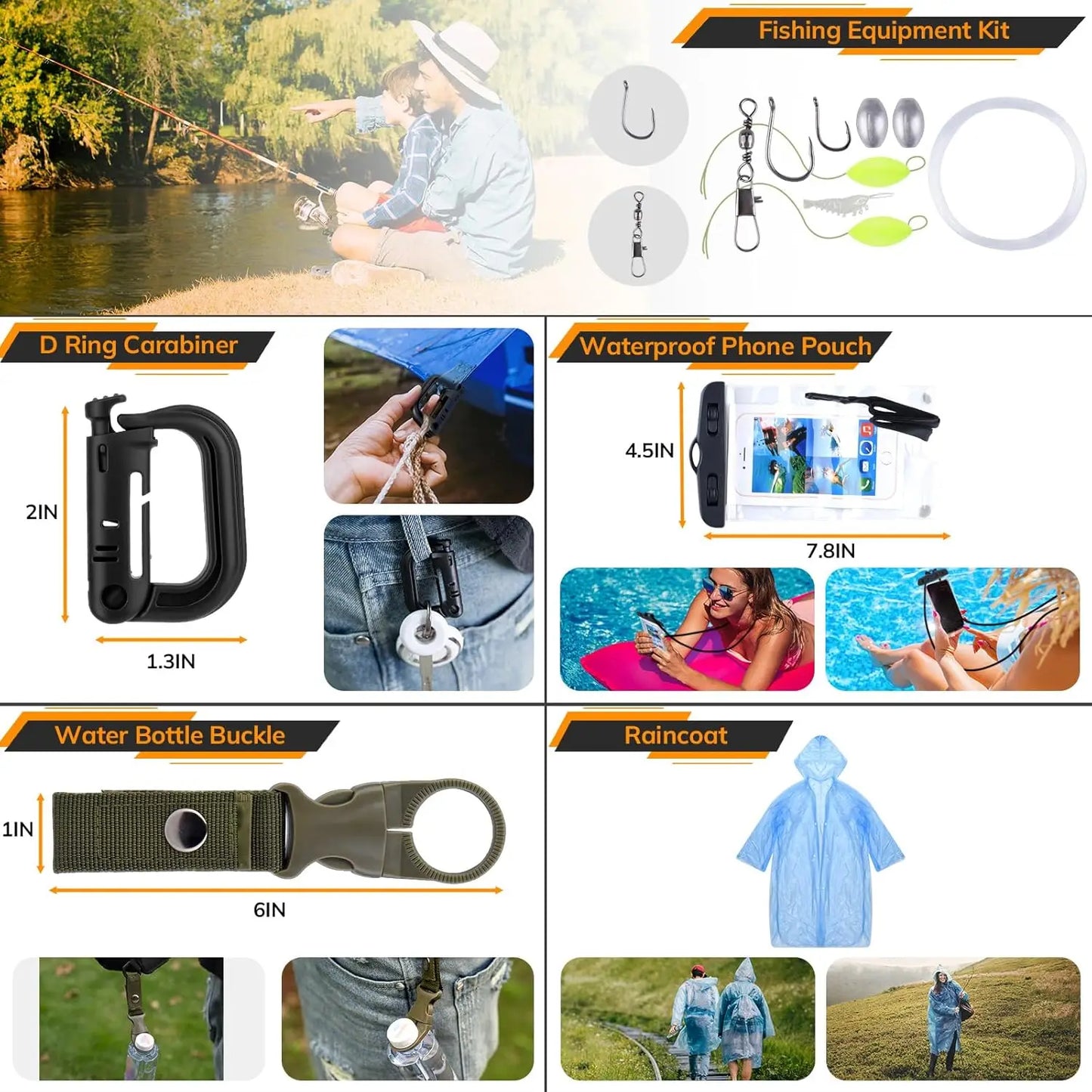250 Piece Survival Kit With First Aid And Tactical Gear For Outdoors