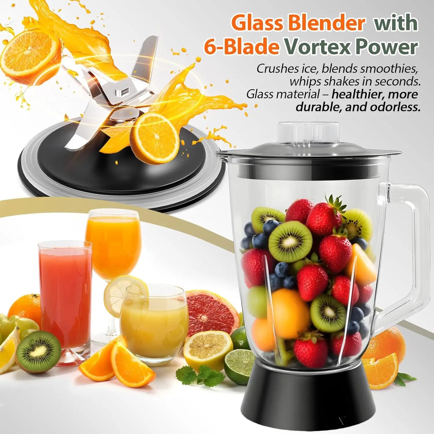XMSJ All-In-One Food Processor And Blender Combo 700W