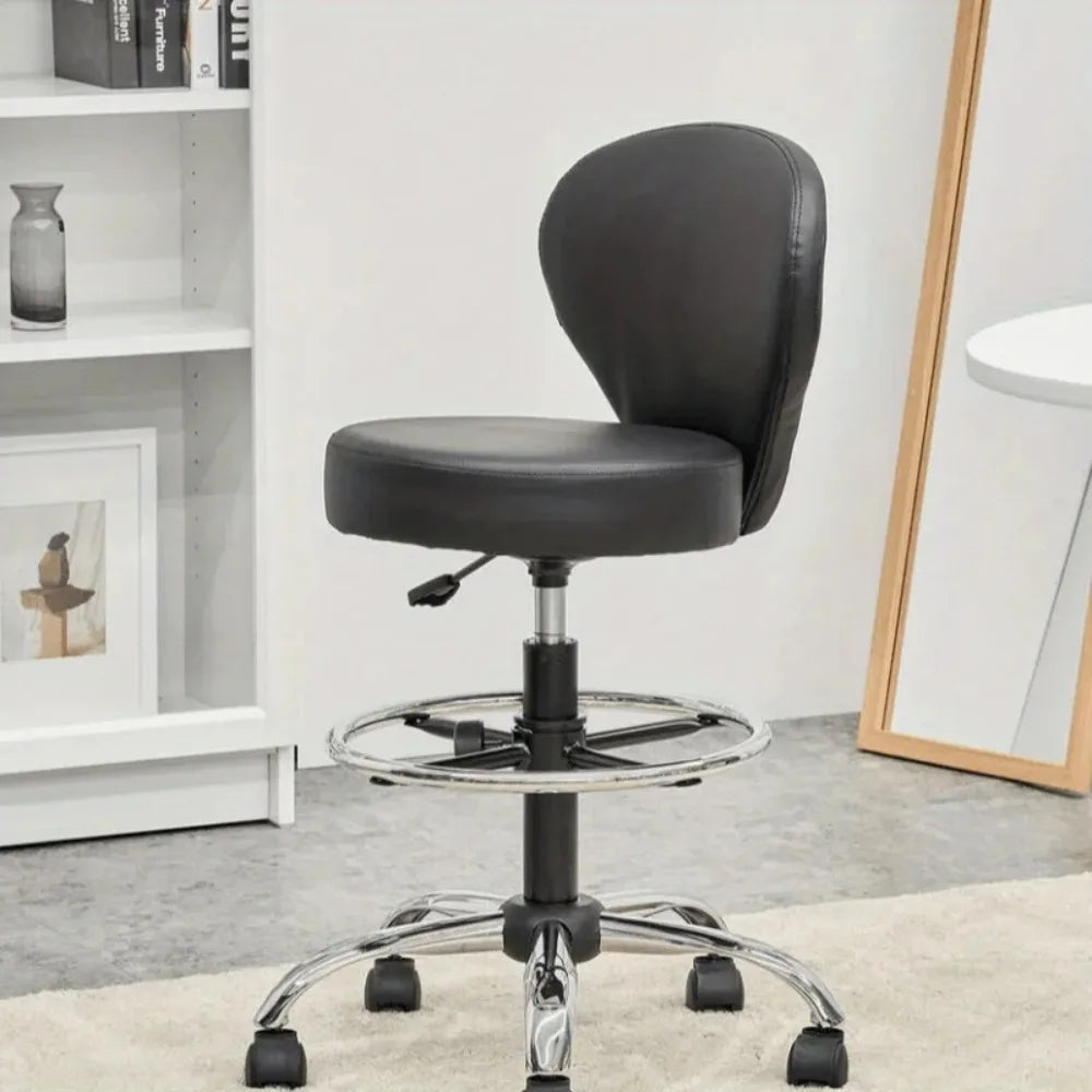 Saddle stool chair with back pedal, heavy duty hydraulic rolling rotary adjustable stool chair, suitable for salon spa beauty