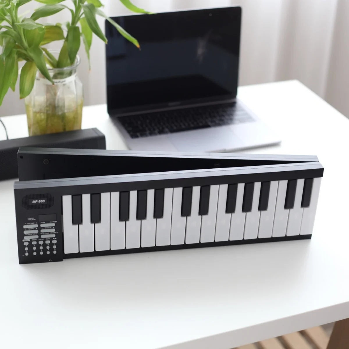 Foldable 61 Key Electronic Piano With LED Display And Built In Battery
