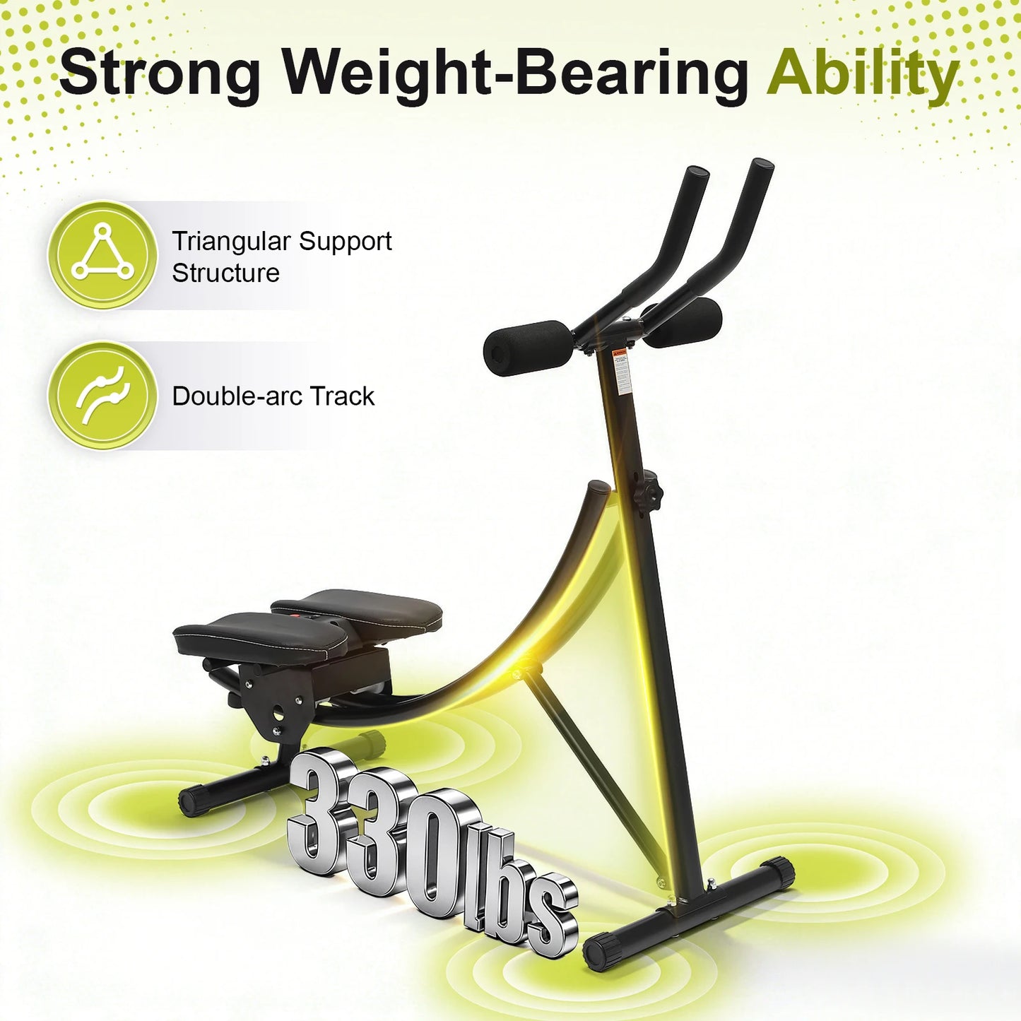 Abdominal Bench With LED Monitor 330lb Capacity