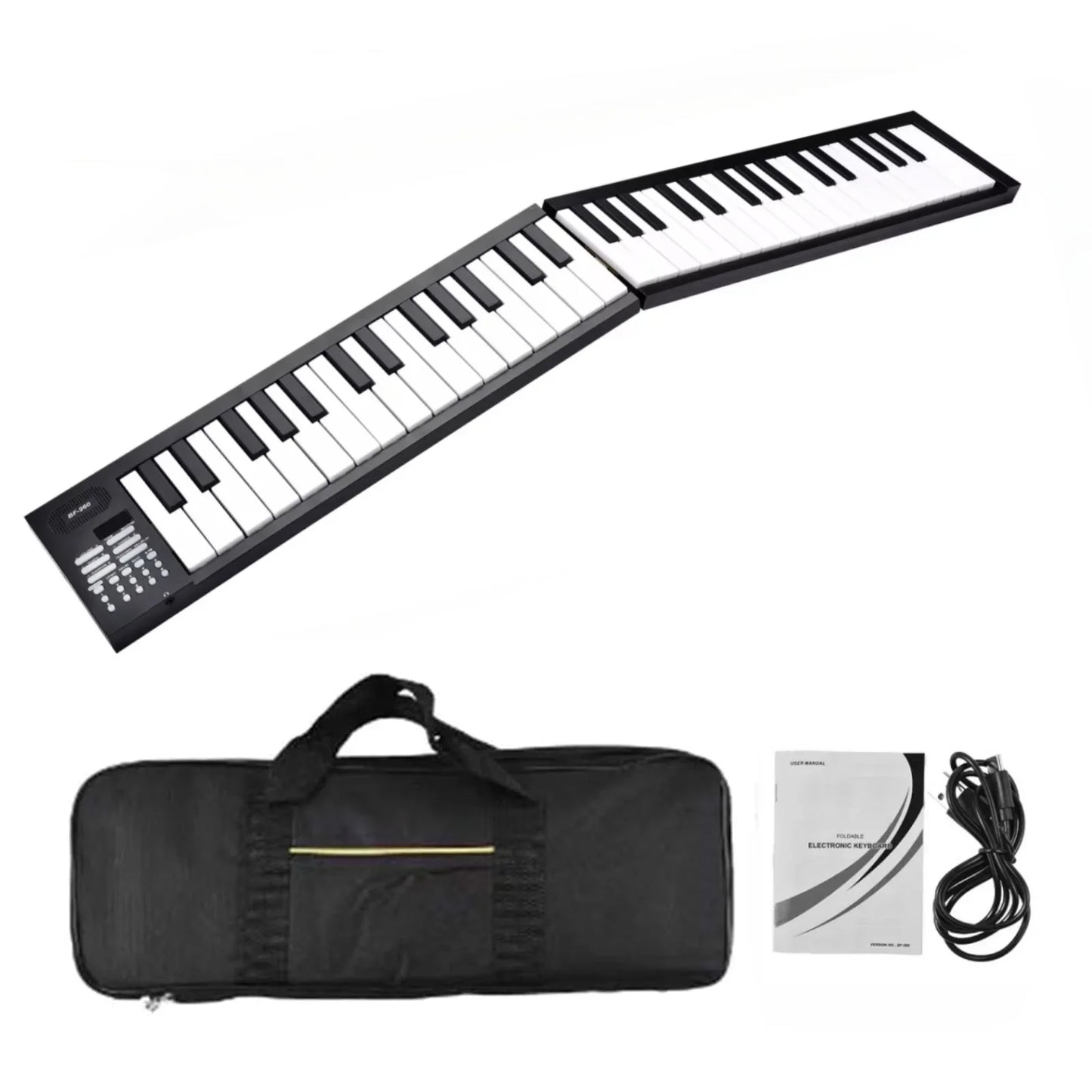 Foldable 61 Key Electronic Piano With LED Display And Built In Battery
