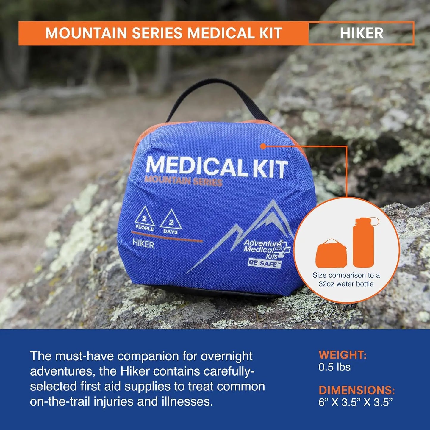 2-Person Emergency First Aid Kit for Hiking and Outdoors